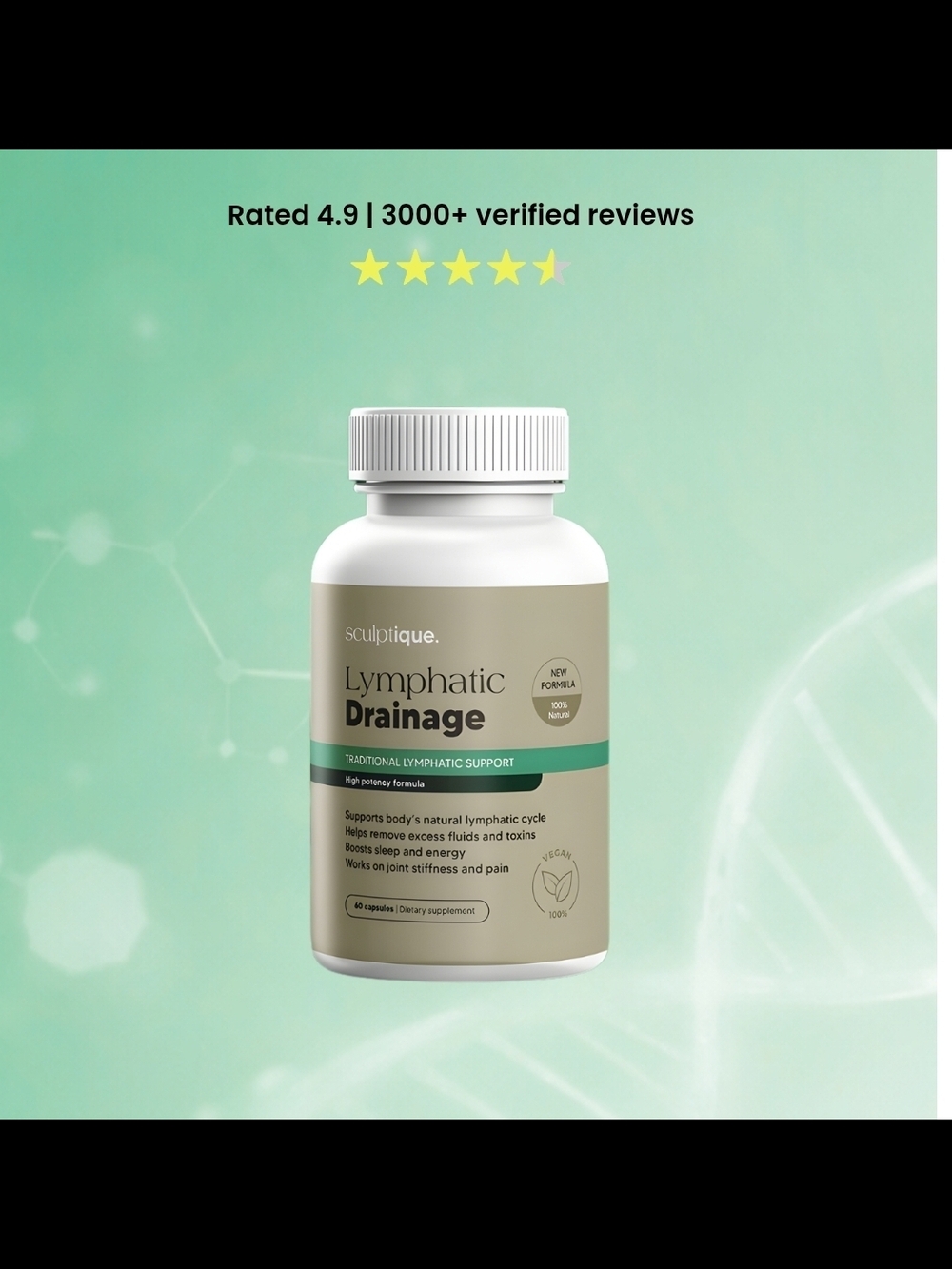 Lymphatic Drainage Capsules - 4 Bottle lot 60 Ct Each 4 Month Supply